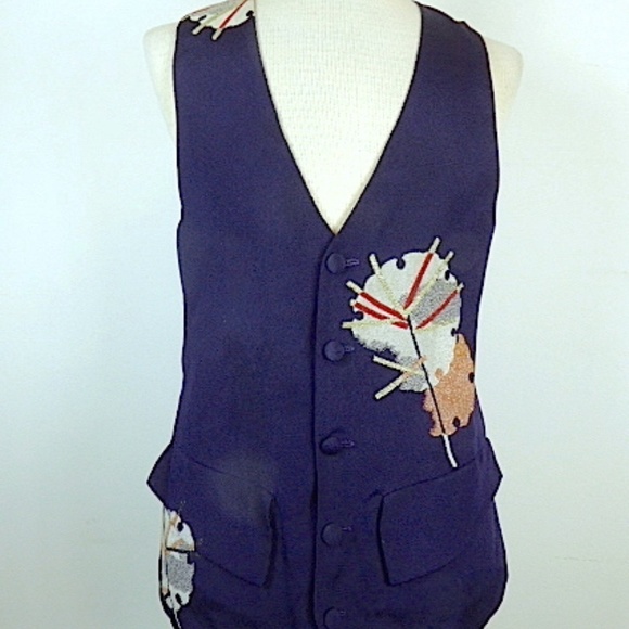 HAORI BRAND NAVY BLUE JAPANESE KIMONO VEST M